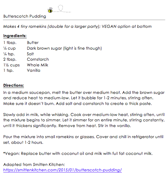 Butterscotch Pudding snippet