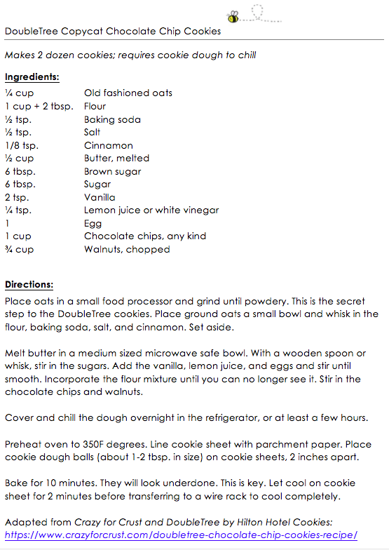 DoubleTree Copycat Chocolate Chip Cookies snippet