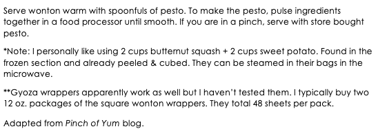 Butternut Squash Wontons with Pesto snippet 2