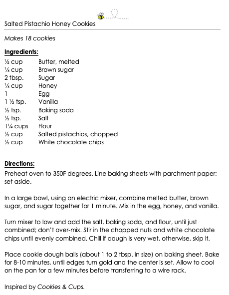 Salted Pistachio Honey Cookies snippet